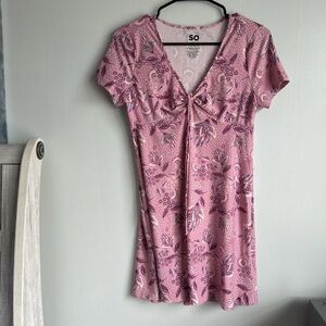 SO Pink Patterned Dress